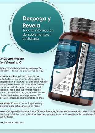 Colágeno Marino con Vitamina C | 1800 mg | 180 Comprimidos