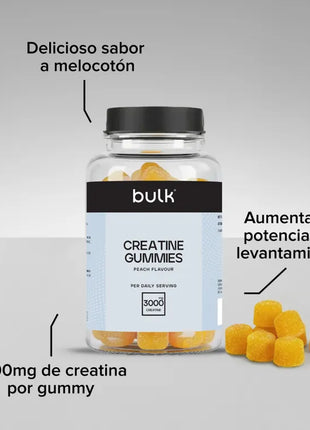 Gominolas de Creatina Bulk 1 g – Melocotón – 60 unidades