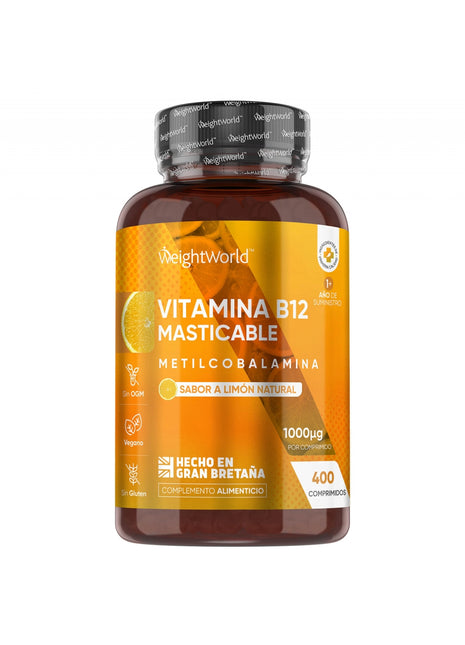 WeightWorld Vitamina B12 Metilcobalamina Masticable 1000 mg - 400 comprimidos