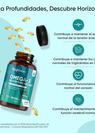 WeightWorld Aceite de Pescado Omega 3 2000 mg - 240 cápsulas