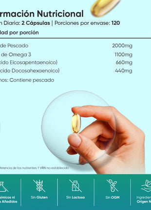 WeightWorld Aceite de Pescado Omega 3 2000 mg - 240 cápsulas