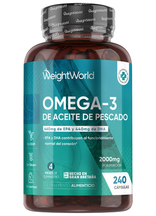 WeightWorld Aceite de Pescado Omega 3 2000 mg - 240 cápsulas