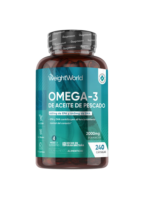 WeightWorld Aceite de Pescado Omega 3 2000 mg - 240 cápsulas