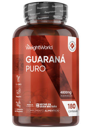 Guaraná Puro 4800 mg | 180 Cápsulas Veganas