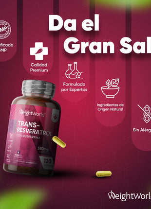 WeightWorld Trans Resveratrol con Quercetina - 120 cápsulas