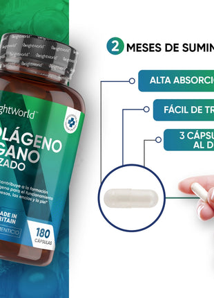 WeightWorld Colágeno Vegano Avanzado - 180 cápsulas