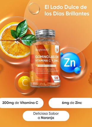 WeightWorld Gominolas de Vitamina C y Zinc 200mg - 120 gominolas