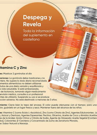 WeightWorld Gominolas de Vitamina C y Zinc 200mg - 120 gominolas