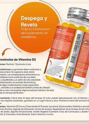 WeightWorld Gominolas de Vitamina D3 4000 UI - 120 gominolas