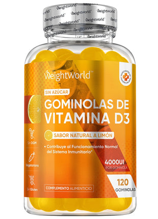 WeightWorld Gominolas de Vitamina D3 4000 UI - 120 gominolas