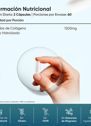 WeightWorld Colágeno Marino Puro 1200mg - 120 cápsulas