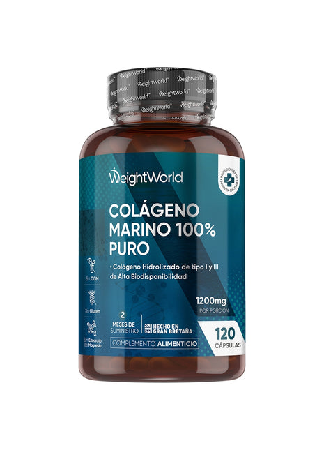 WeightWorld Colágeno Marino Puro 1200mg - 120 cápsulas