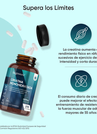 WeightWorld Comprimidos de Monohidrato de Creatina 3000mg - 270 comprimidos